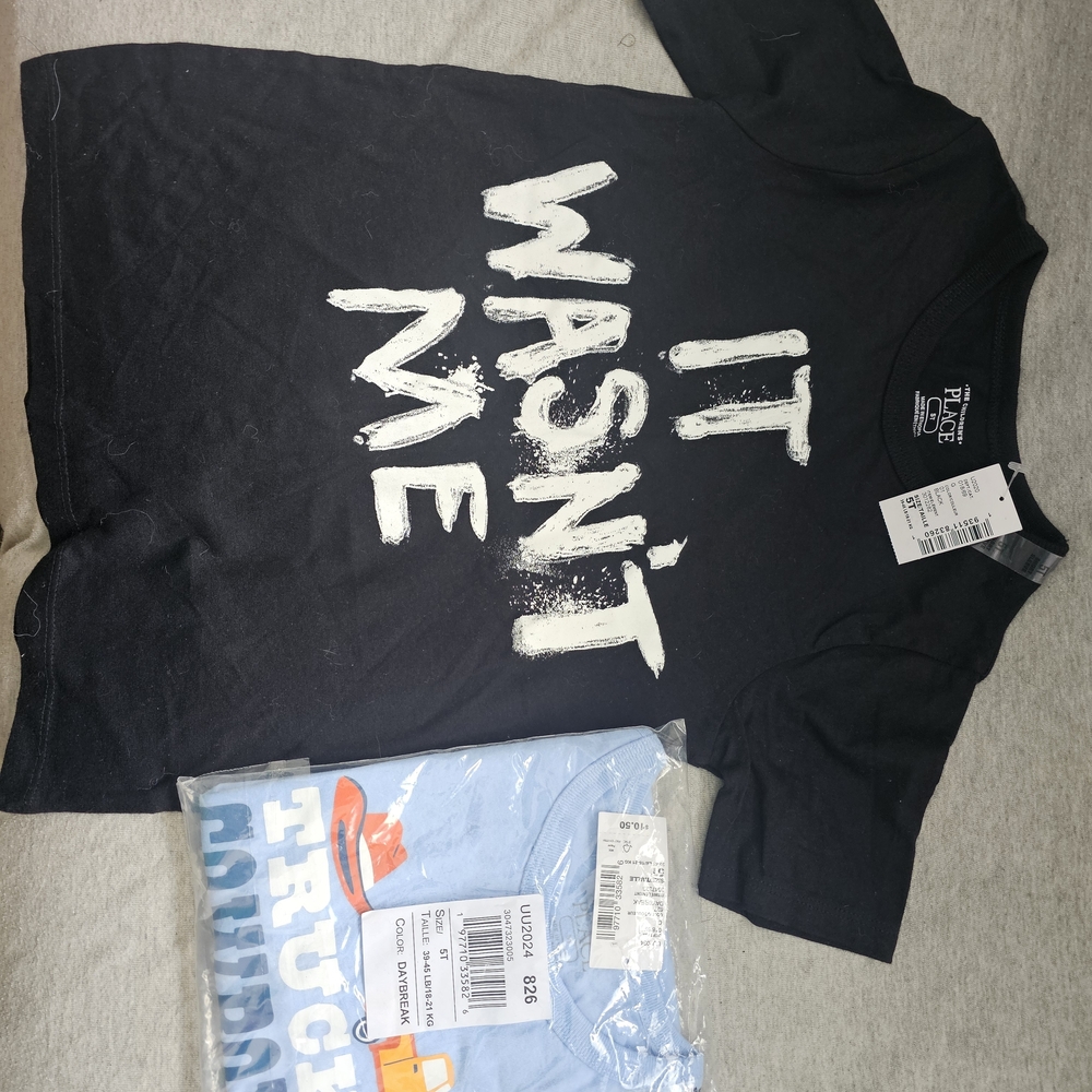 The Children's Place Black Tee with White "It Wasn't Me" Graphic